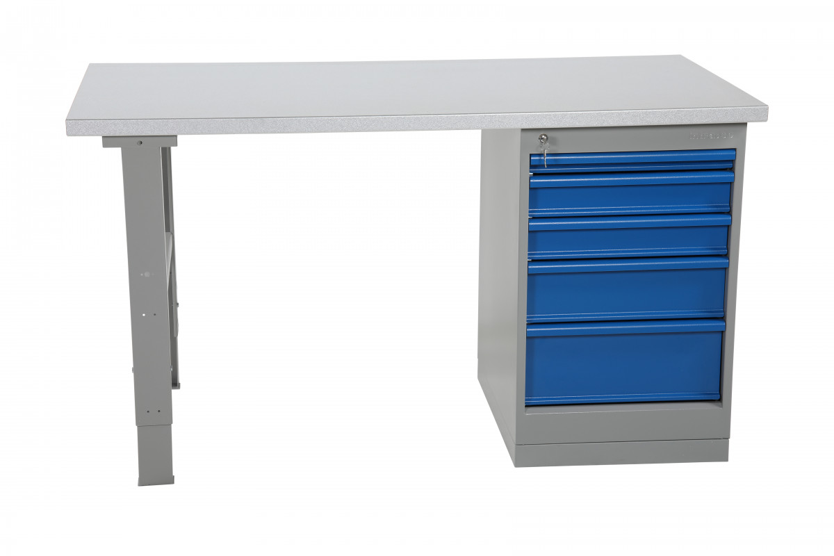 Tvirti darbastaliai su stalčių bloku