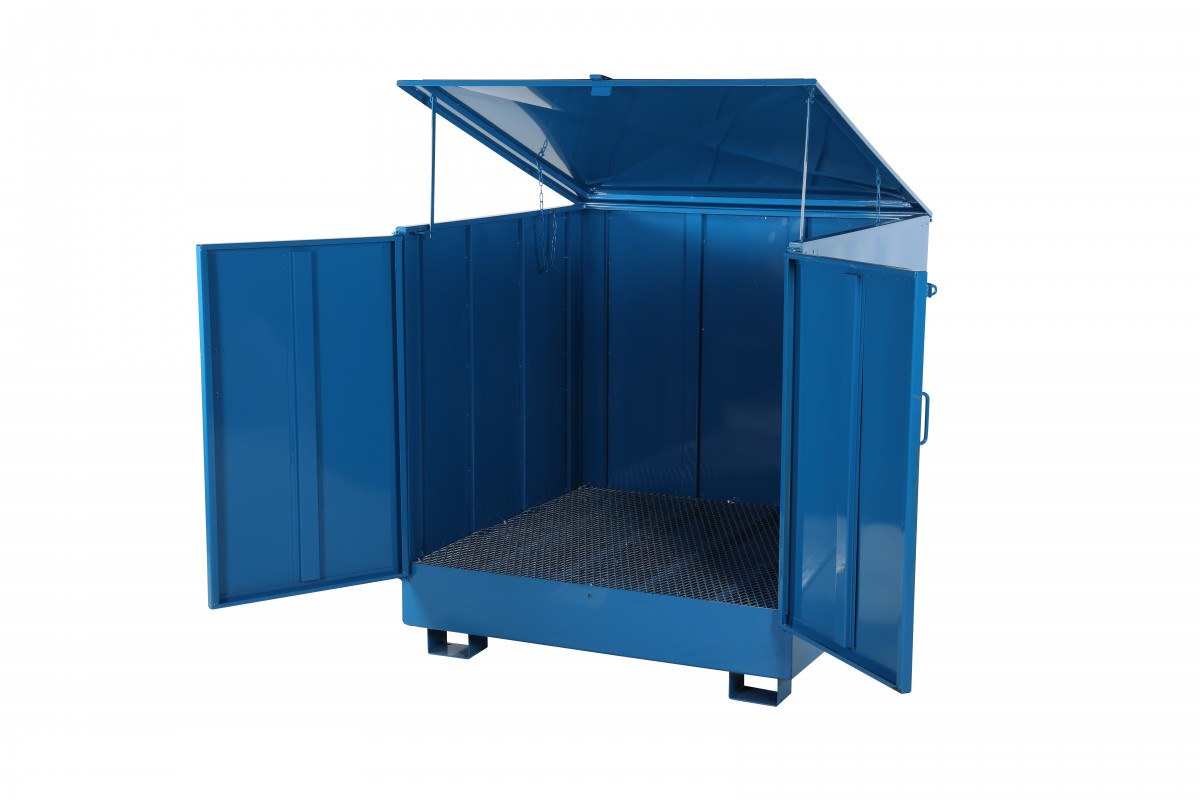 Uždaros nuotekų surinkimo talpos skirtos saugiam vertikaliai laikomų statinių sandėliavimui ir galimų nuotėkių surinkimui.