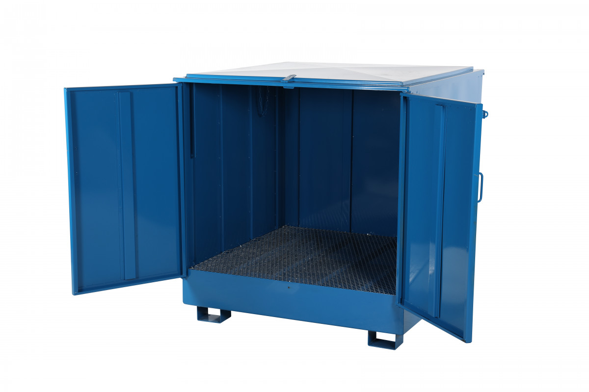 Uždaros nuotekų surinkimo talpos skirtos saugiam vertikaliai laikomų statinių sandėliavimui ir galimų nuotėkių surinkimui.