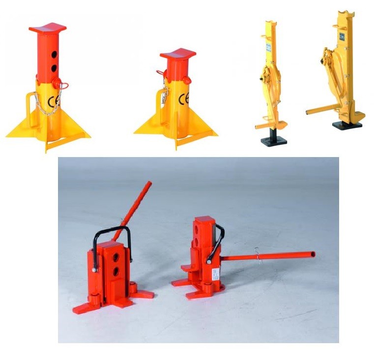 Domkratai (hidrauliniai, krumpliaračio) ir atraminiai stovai