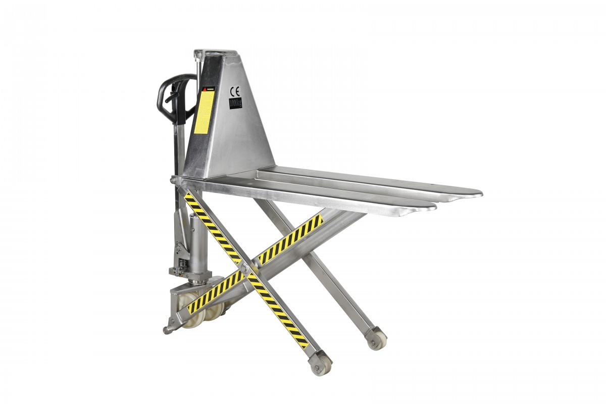 Nerūdijančio plieno žirklinis palečių keltuvas