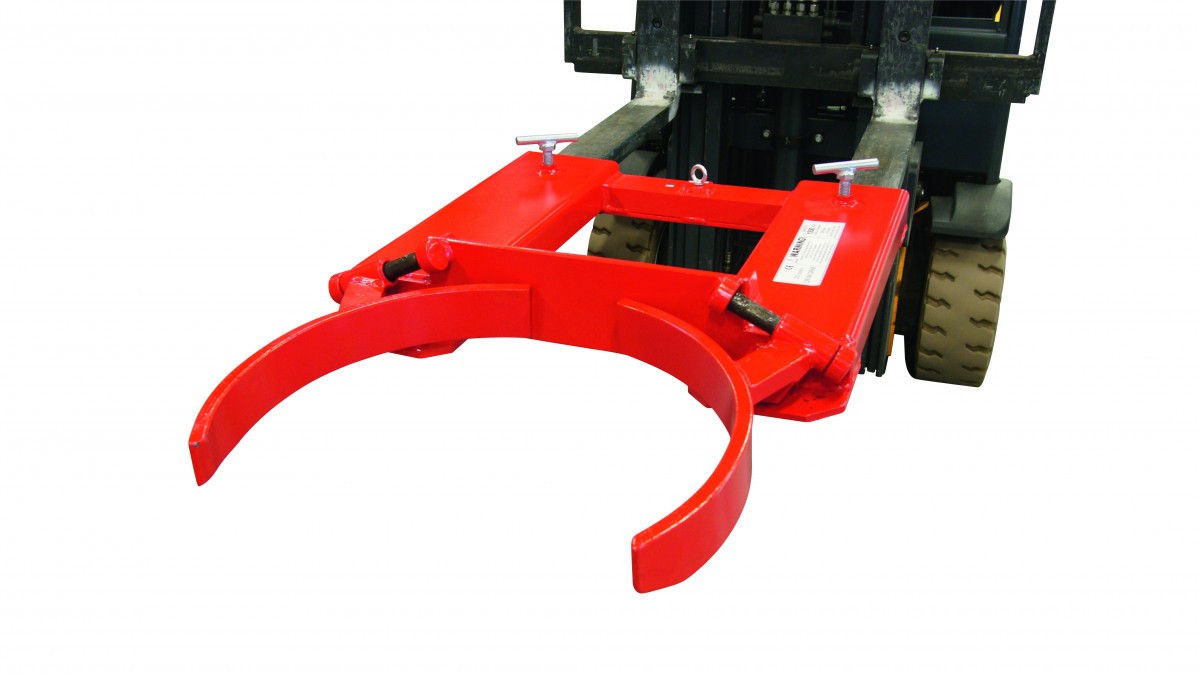 Automatinis statinių prispaudimo įtaisas šakiniam krautuvui